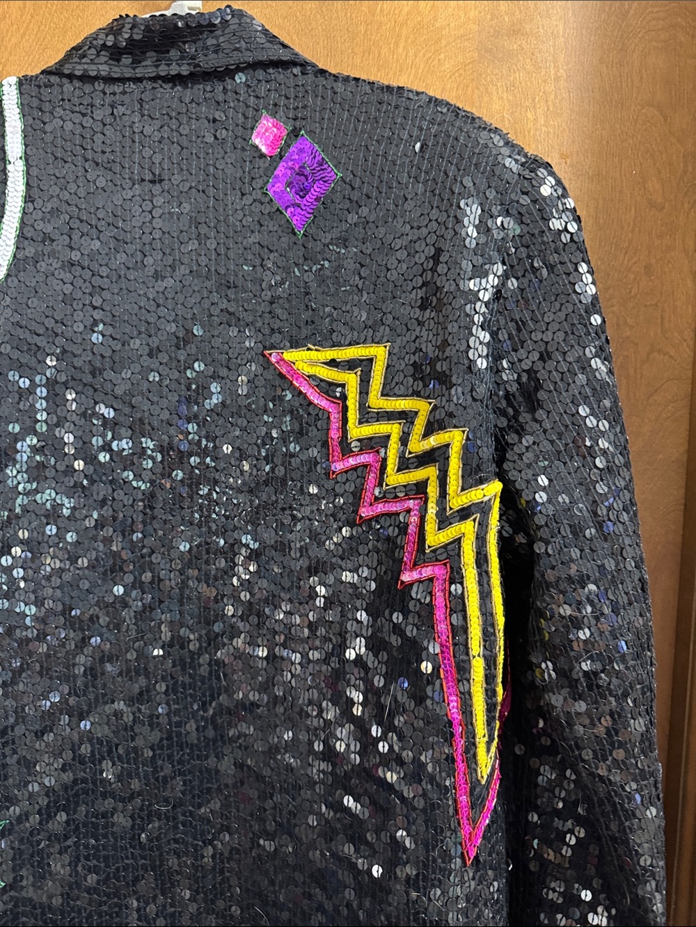Vintage Sandy Starkman Fully Sequin Blazer Abstract Art - Picture 7 of 12